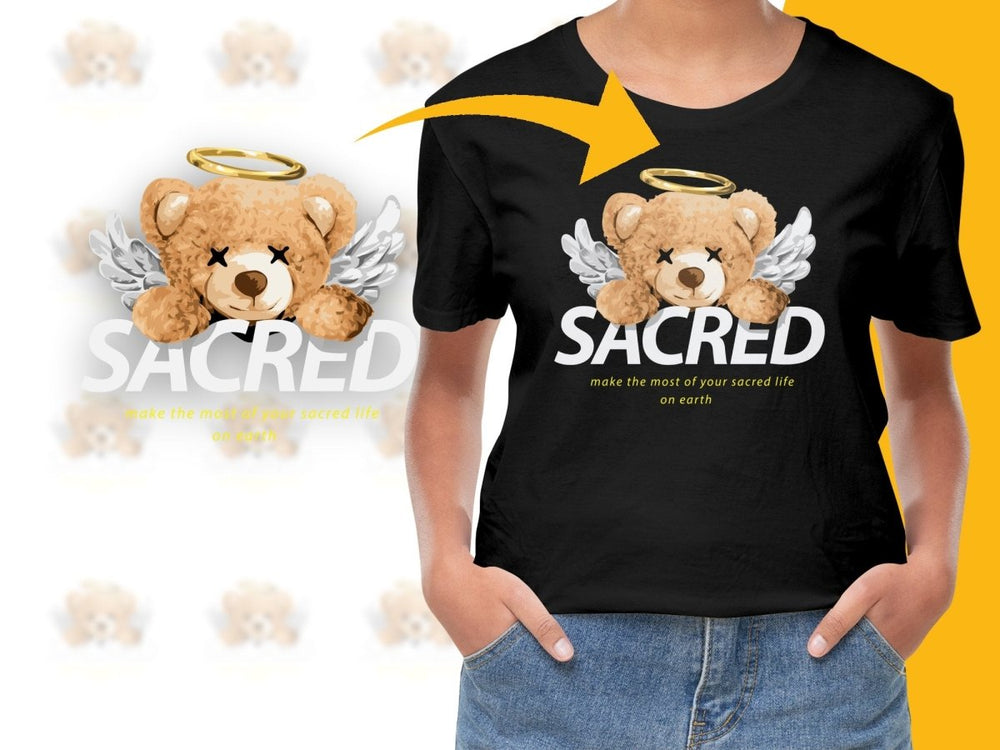 Sacred Bear with Wings Make Most of Life PNG File - Teepew