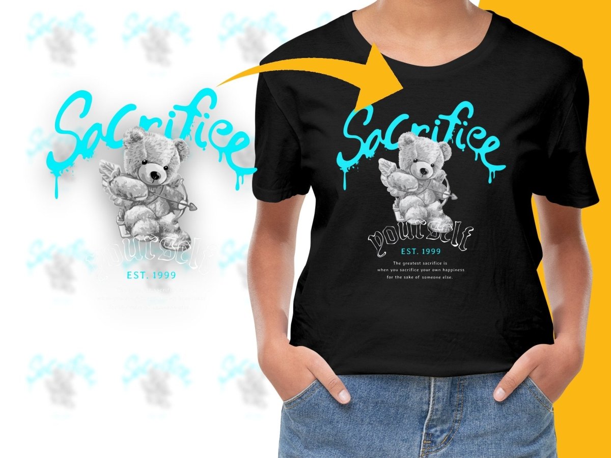 Sacrifice Bear with Bow EST. 1999 Graphic PNG File - Teepew