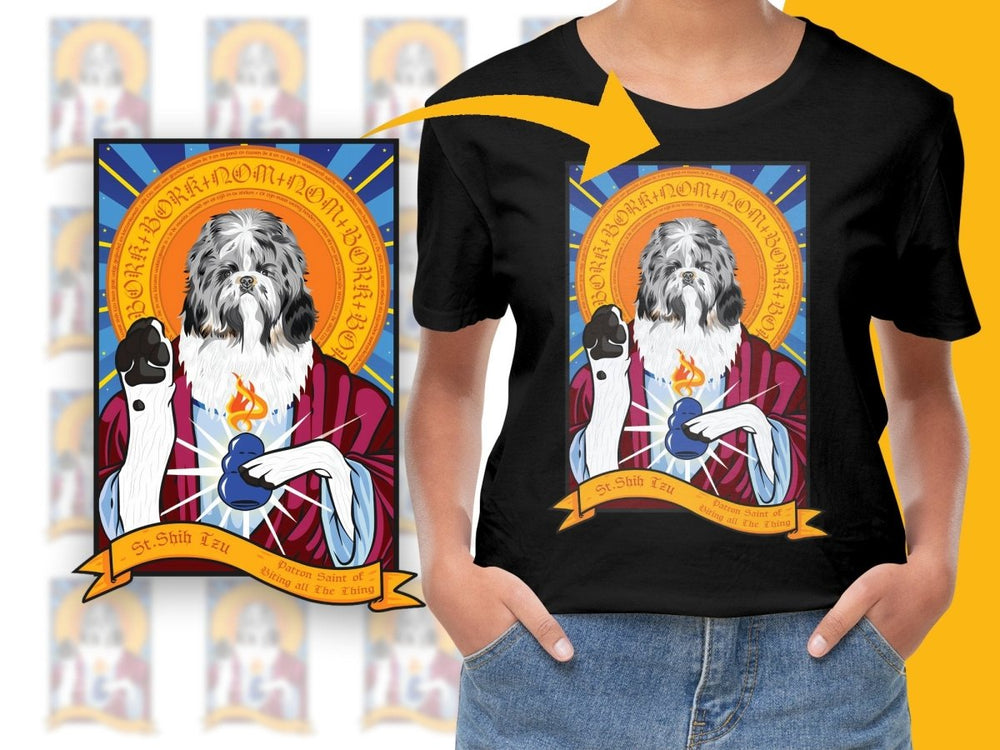 Saint Shih Tzu Patron Saint Design Graphic PNG File - Teepew