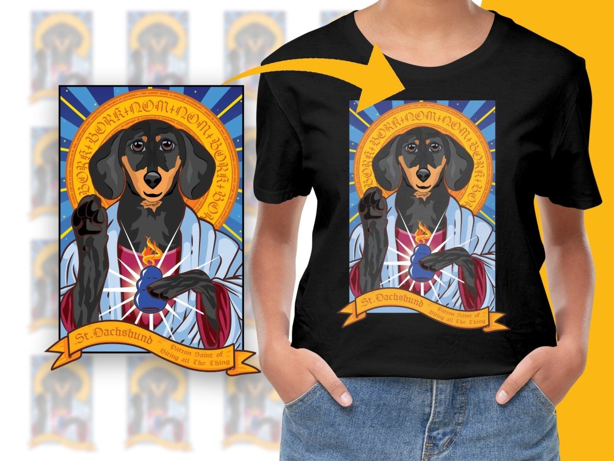 Saintly Dachshund Graphic Print Comfortable PNG File - Teepew