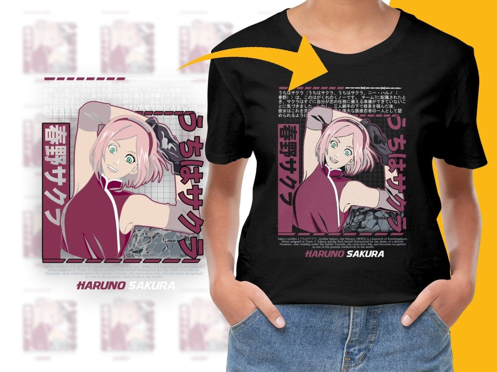 Sakura Haruno Uchiha Arching Unleashing Power PNG File - Teepew