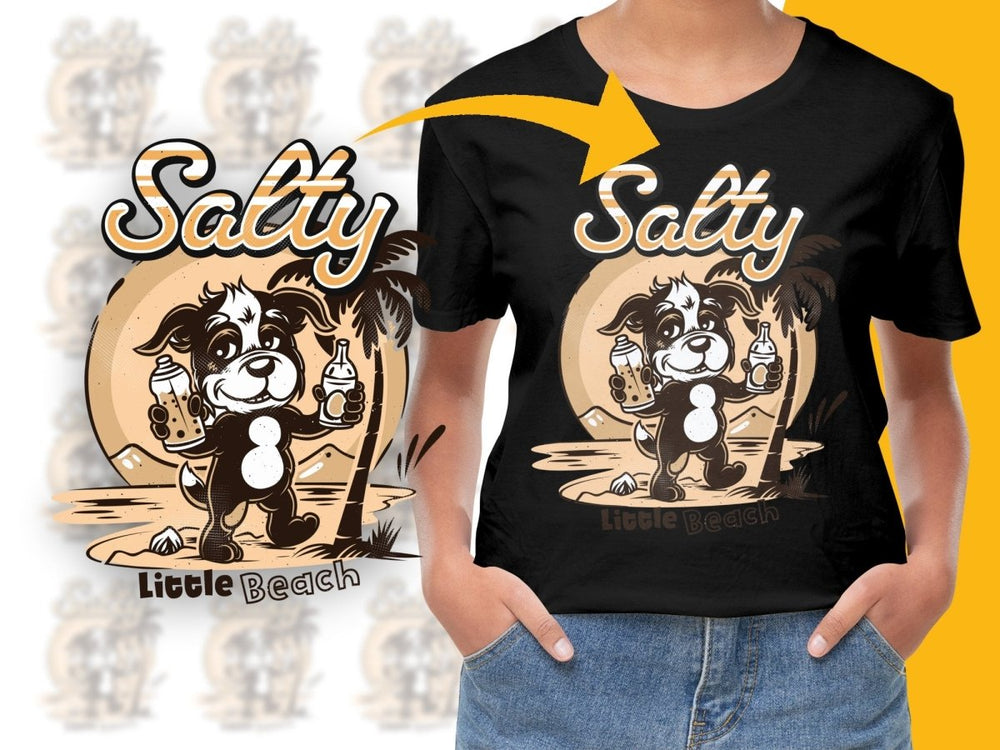 Salty Little Beach Puppy Dog Art Graphic PNG File - Teepew