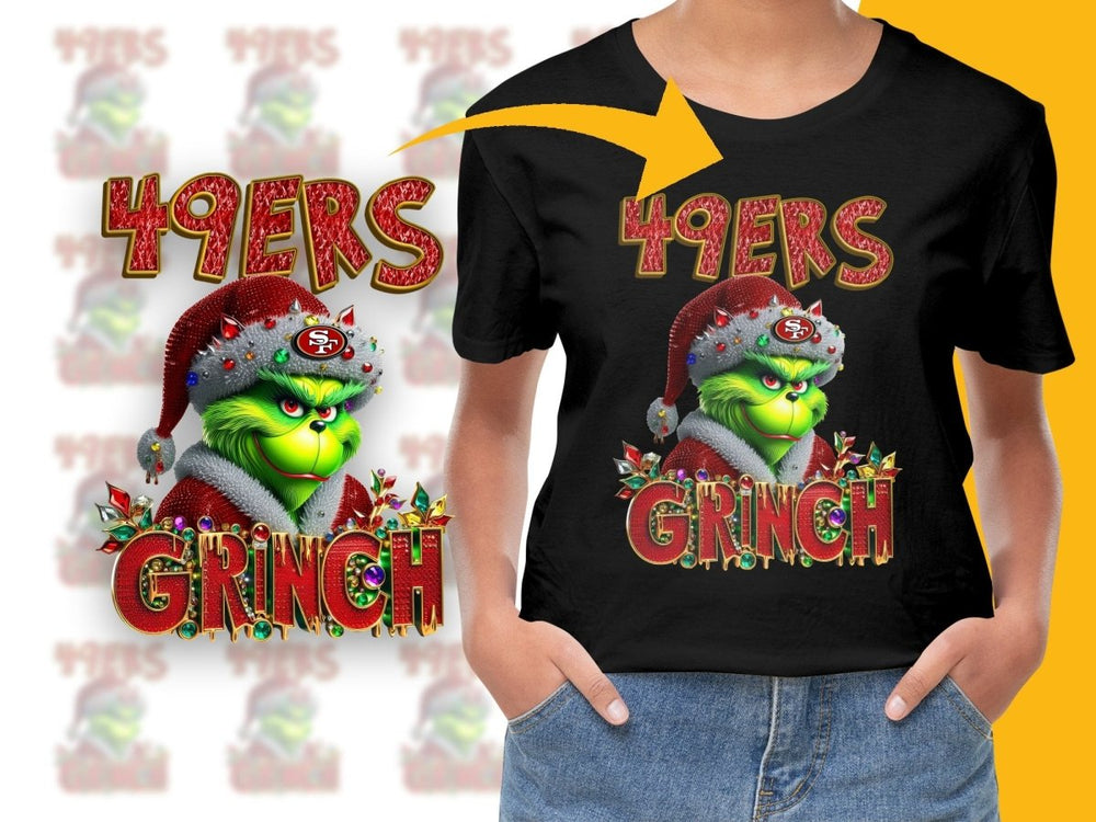 San Francisco 49ers Grinch Graphic Red Christmas PNG File - Teepew