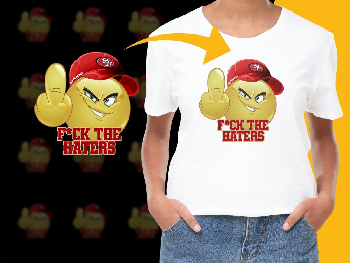San Francisco 49ers Hat Emoji F*ck The Haters PNG File - Teepew