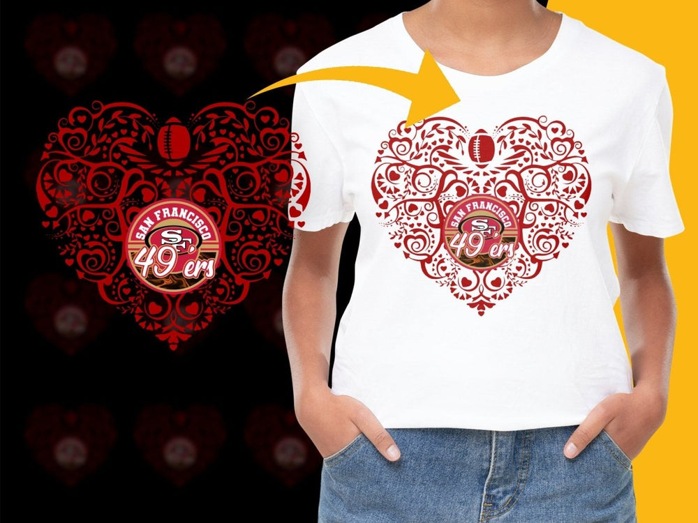 San Francisco 49ers Heart Design Fashion PNG File - Teepew