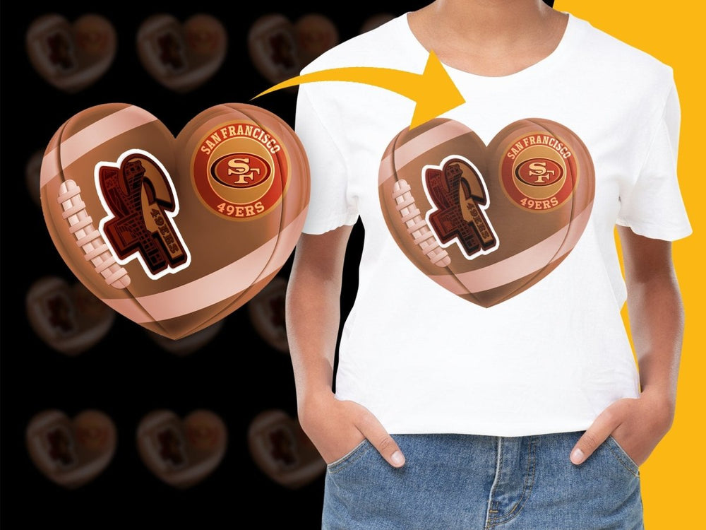 San Francisco 49ers Heart Design NFL Fan PNG File - Teepew