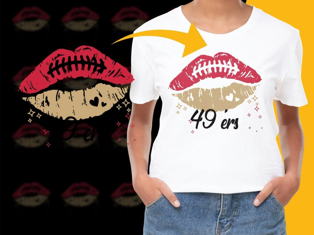 San Francisco 49ers Lips Graphic Tee Stylish PNG File - Teepew