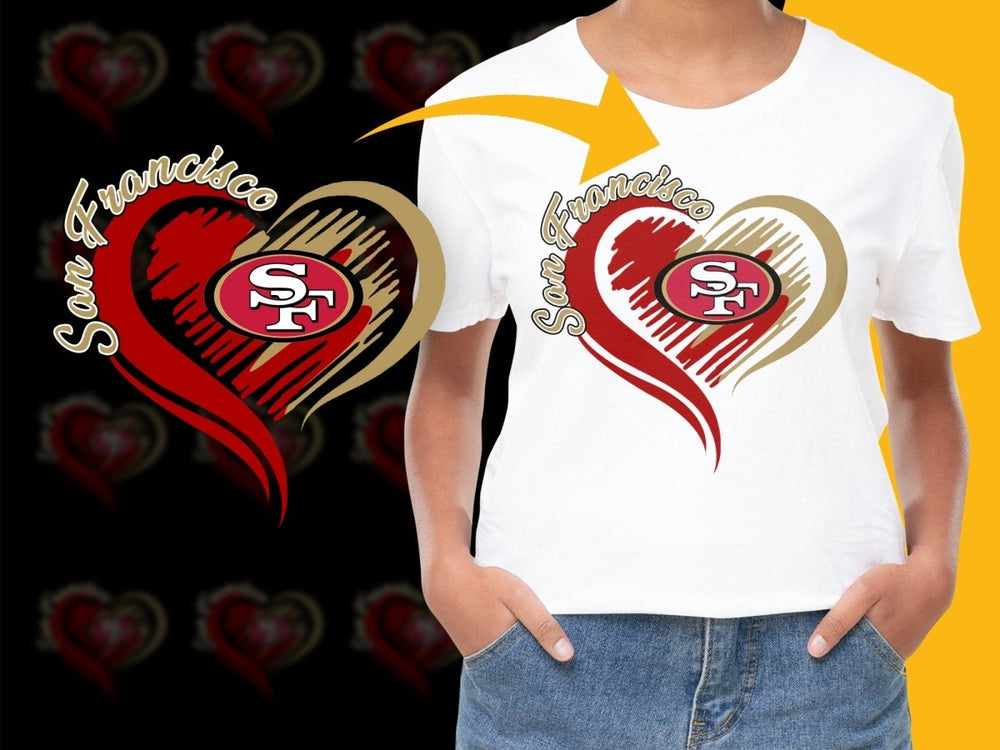 San Francisco 49ers Love Heart Graphic PNG File - Teepew