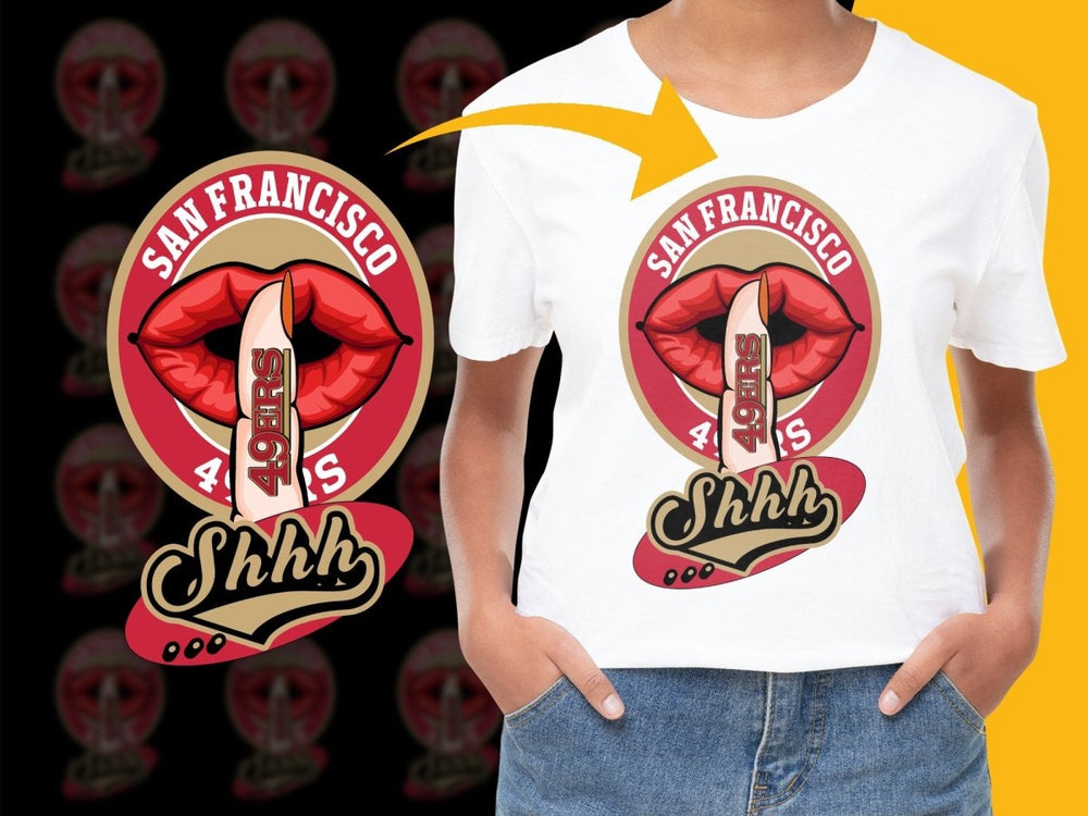 San Francisco 49ers Shhh Lips Sports Fan PNG File - Teepew