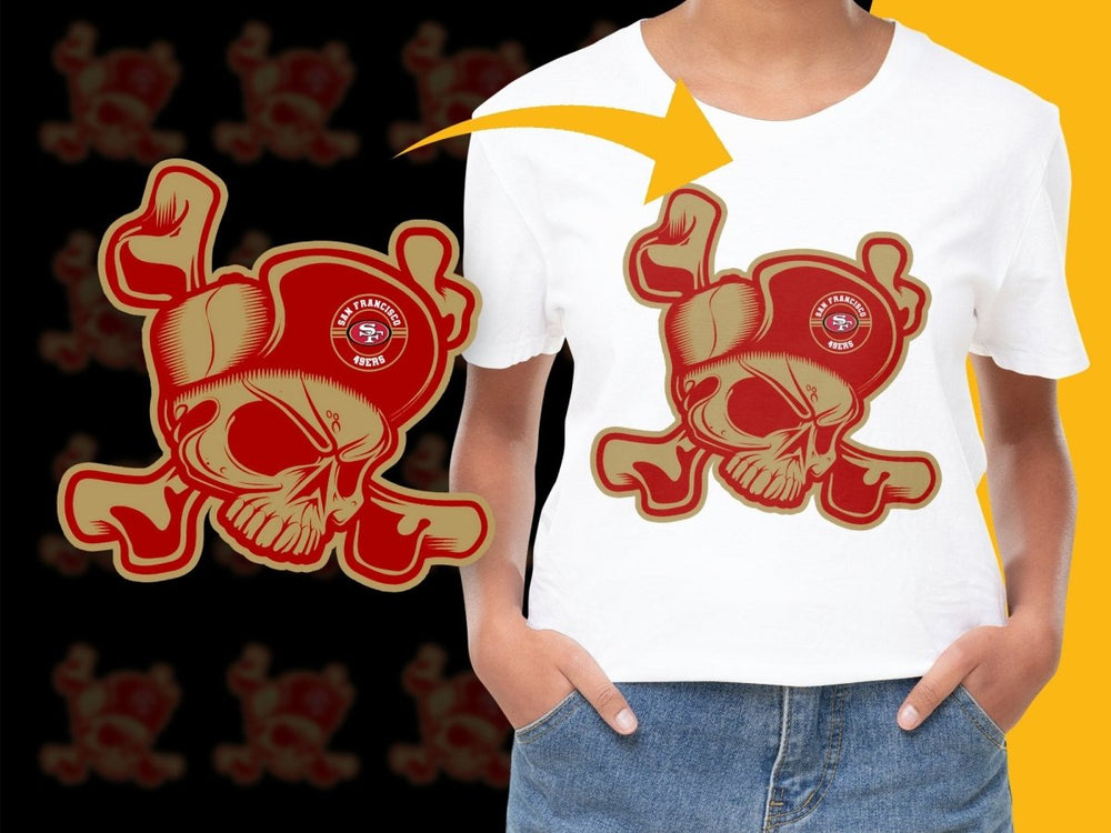 San Francisco 49ers Skull And Bones Design PNG File - Teepew