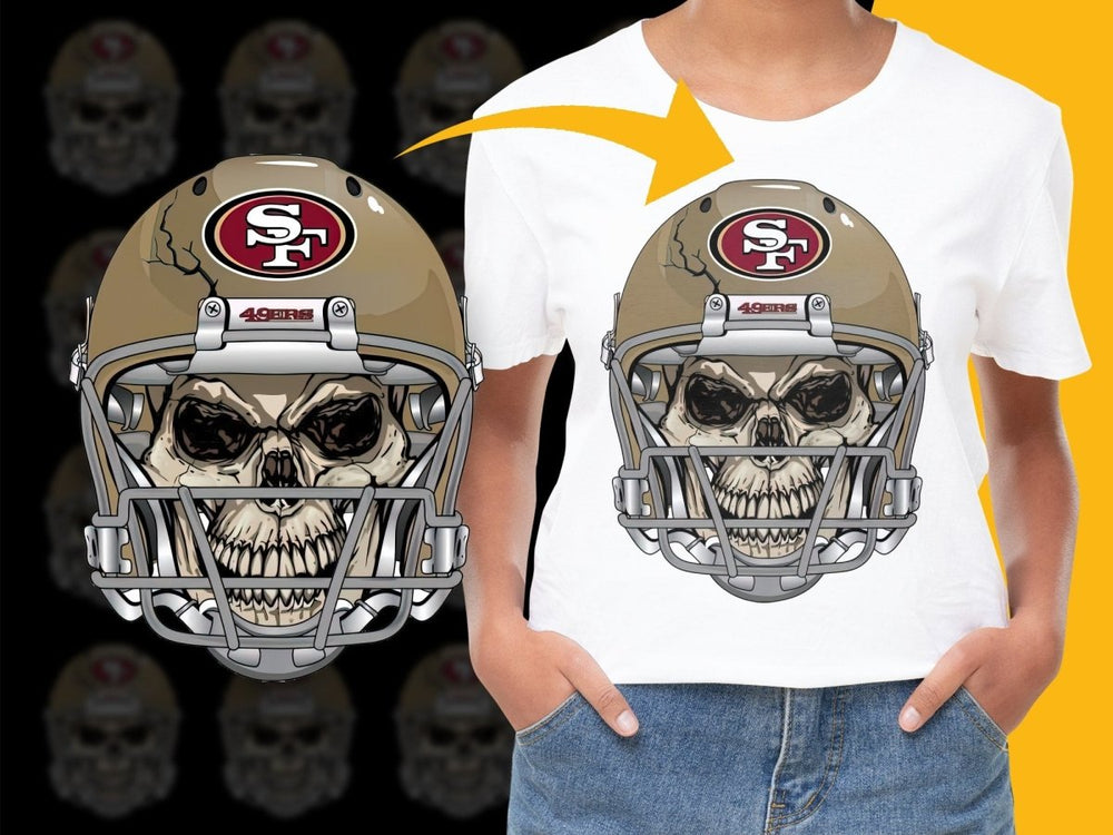 San Francisco 49ers Skull Helmet Art Design PNG File - Teepew