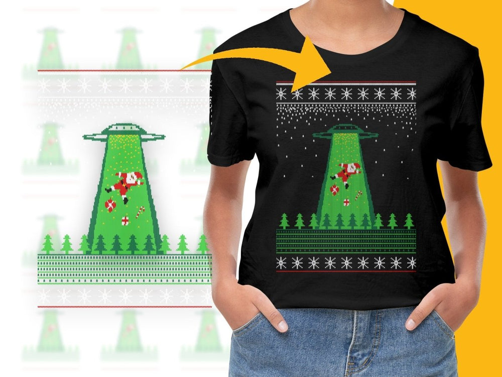 Santa Abducted By UFO UFO Christmas PNG File - Teepew