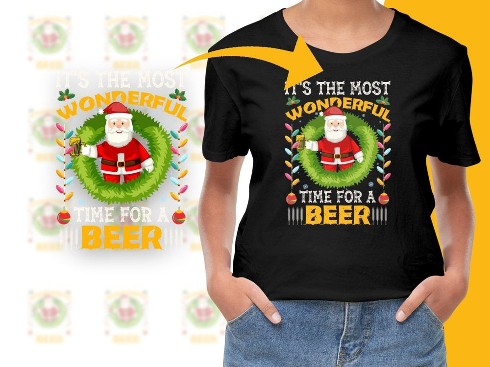 Santa Claus Wonderful Time for a Beer Christmas PNG File - Teepew