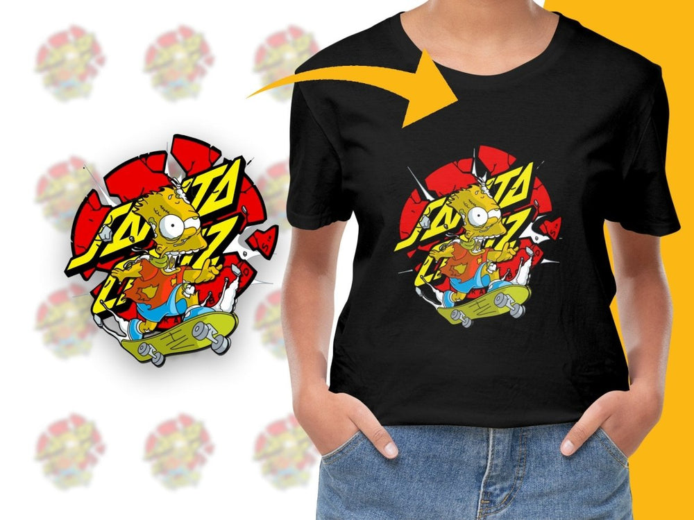 Santa Skater Bart Simpson Design Graphic PNG File - Teepew
