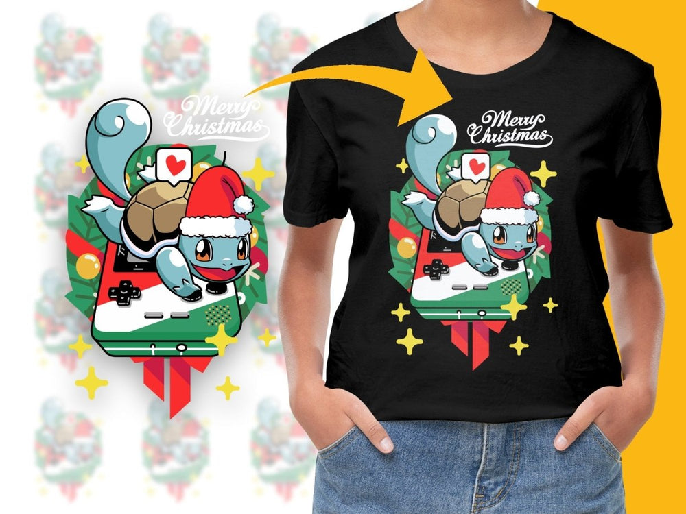 Santa Squirtle on Game Console Christmas PNG File - Teepew