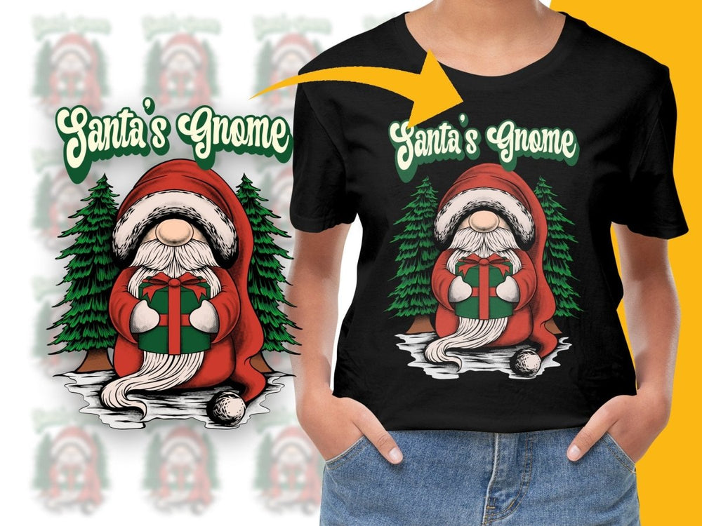 Santa's Gnome Christmas Graphic Tee Novelty PNG File - Teepew
