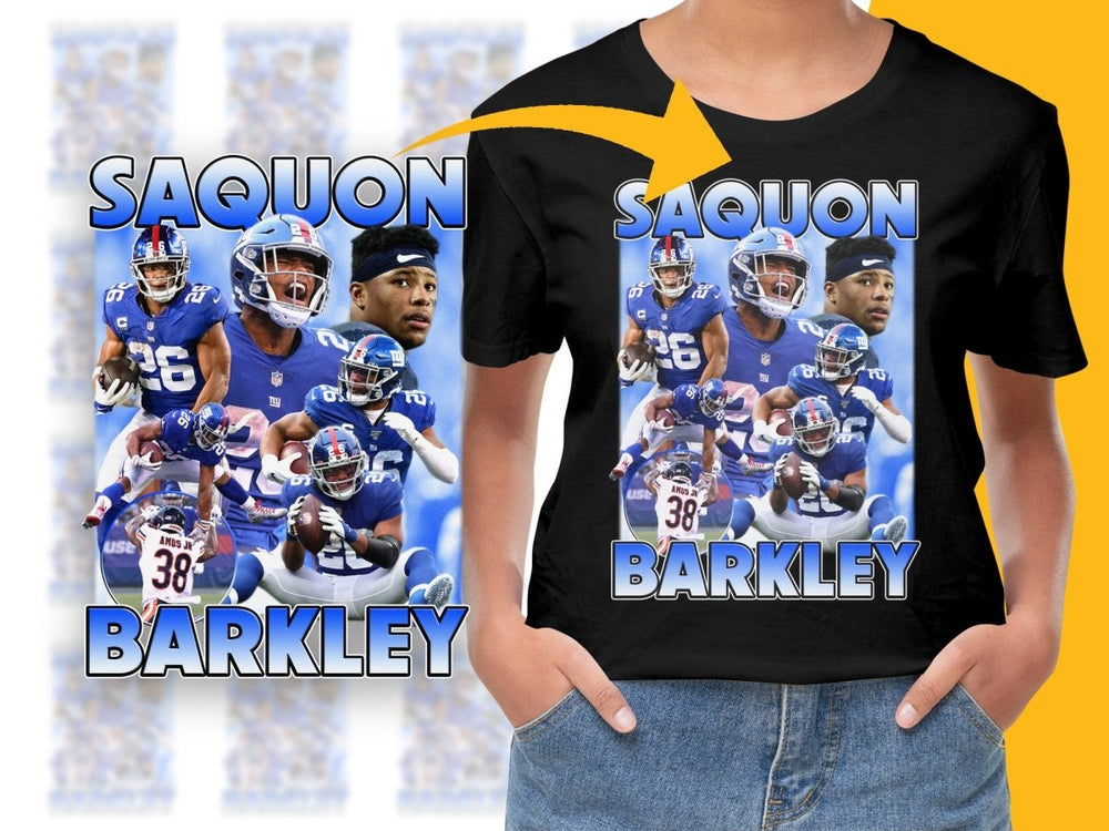 Saquon Barkley Football Bootleg Blue Theme PNG File - Teepew