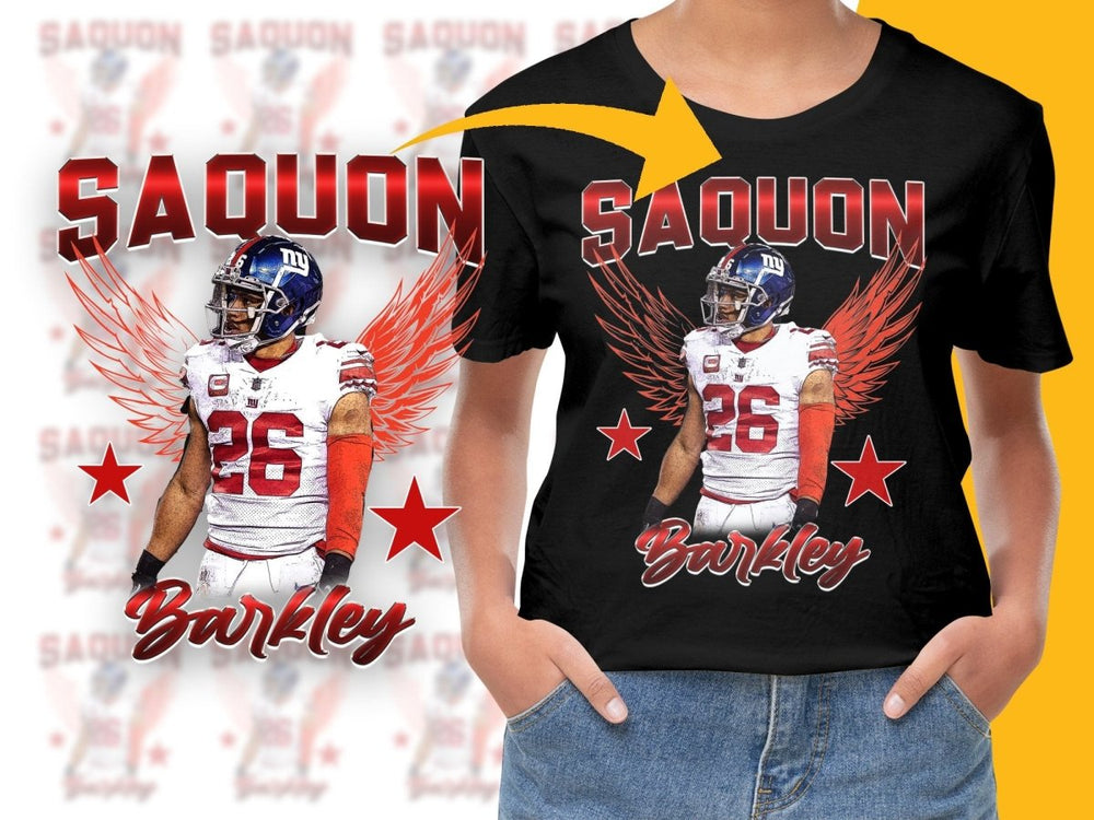 Saquon Barkley New York Giants NFL Superstar Graphic Bootleg PNG File - Teepew
