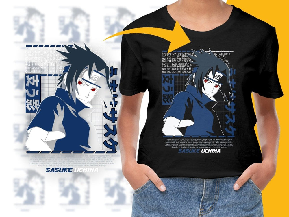 Sasuke Uchiha Design Stylish Men's Graphic PNG File - Teepew