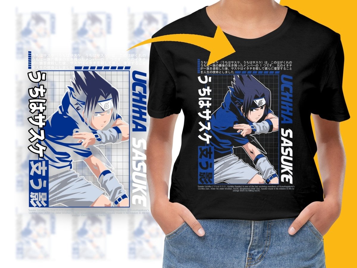 Sasuke Uchiha in Action Blue and White Graphic PNG File - Teepew