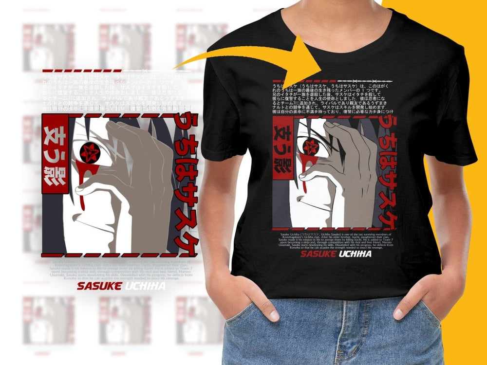 Sasuke Uchiha Powerful Design Graphic Anime PNG File - Teepew