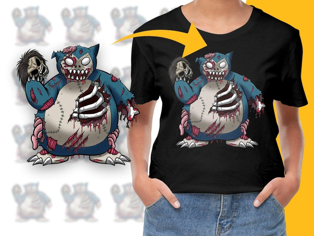 Scary Zombie Snorlax Graphic Design PNG File - Teepew