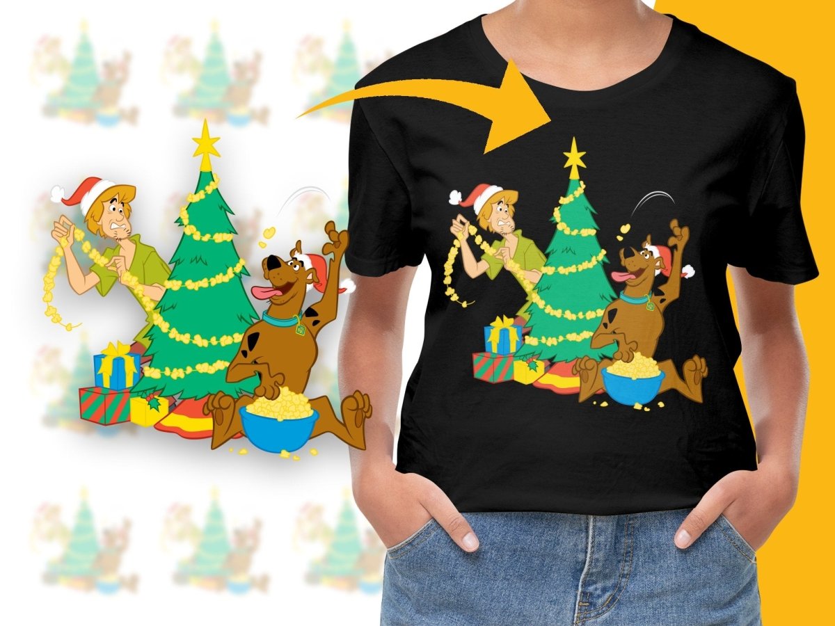 Scooby - Doo and Shaggy Decorating Christmas Tree PNG File - Teepew