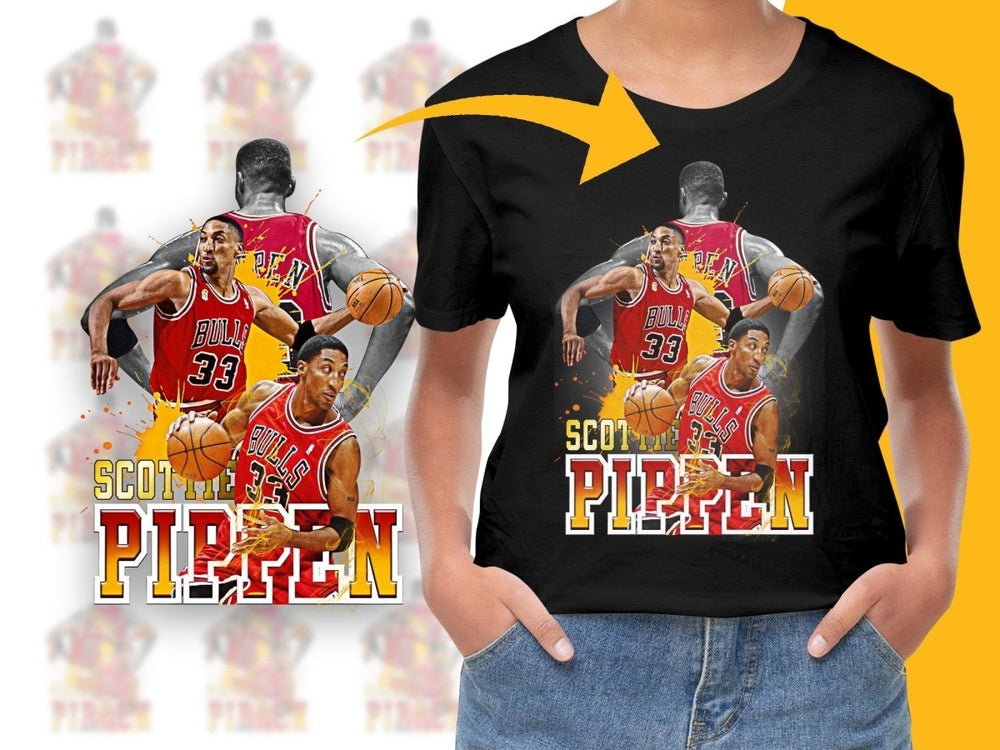 Scottie Pippen Retro Chicago Bulls Basketball Legend Bootleg PNG File - Teepew