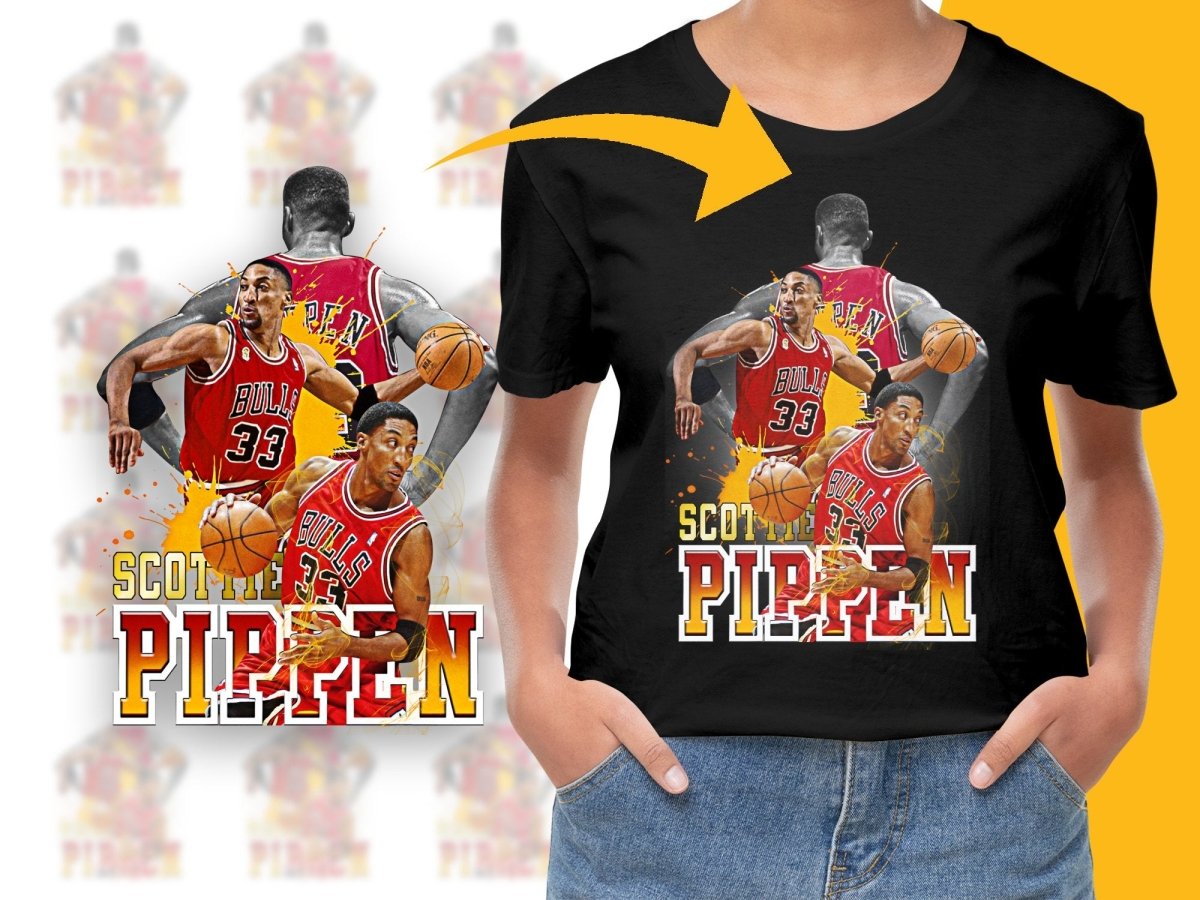 Scottie Pippen Retro Chicago Bulls Basketball Legend Bootleg PNG File - Teepew