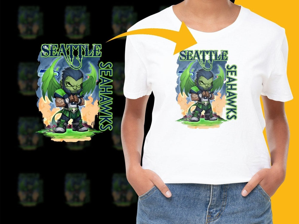 Seattle Seahawks Cartoon Character Design PNG File - Teepew