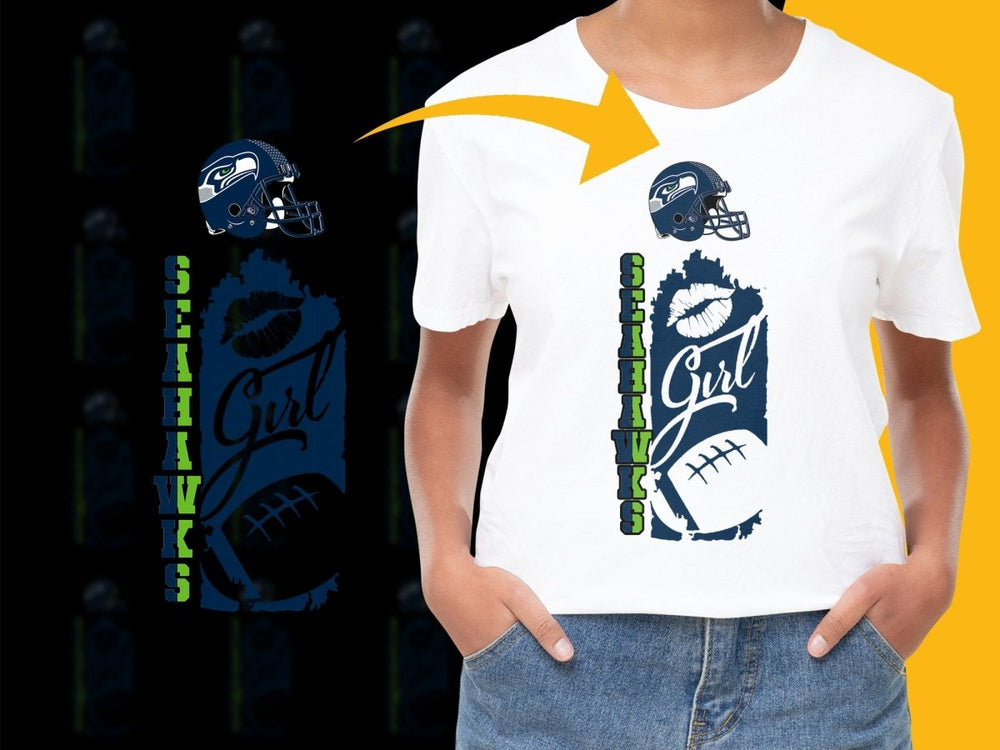 Seattle Seahawks Girl Football Fan Graphic PNG File - Teepew