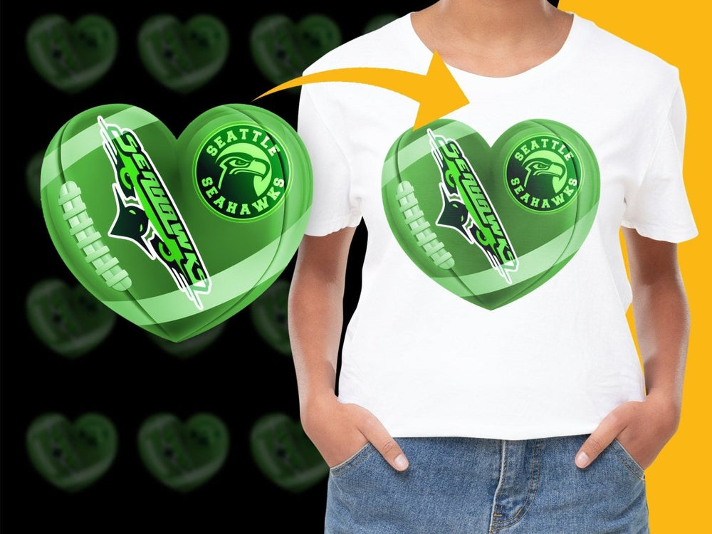 Seattle Seahawks Heart Design Fan Apparel PNG File - Teepew