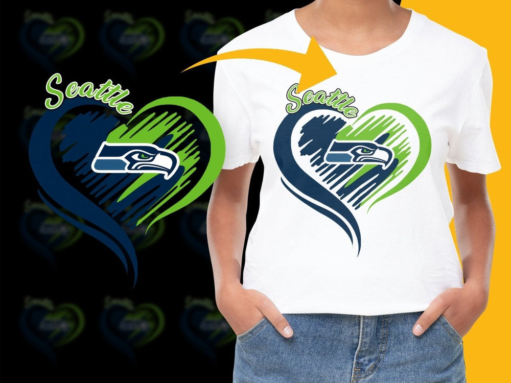 Seattle Seahawks Heart Design Fan PNG File - Teepew