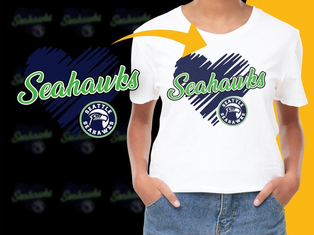 Seattle Seahawks Heart Design Fan Unisex PNG File - Teepew