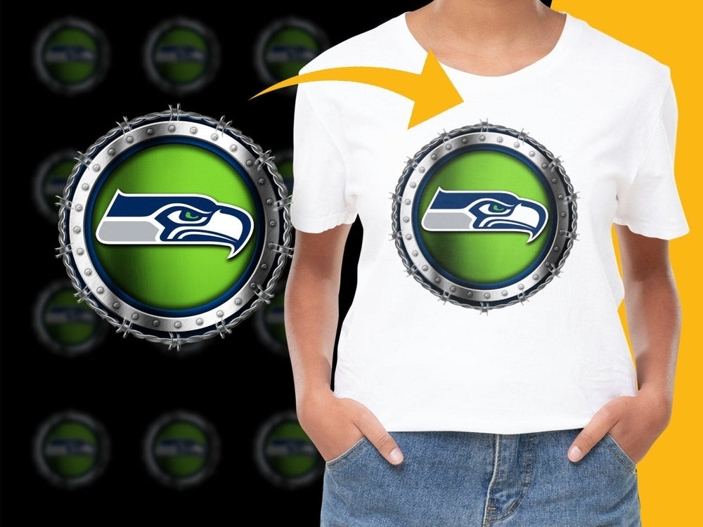 Seattle Seahawks Logo in Round Metal Design PNG File - Teepew