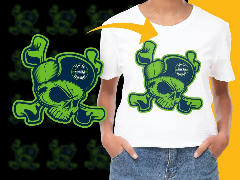 Seattle Seahawks Skull Crossbones PNG File - Teepew