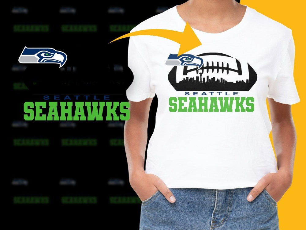 Seattle Seahawks Skyline Design Football PNG File - Teepew