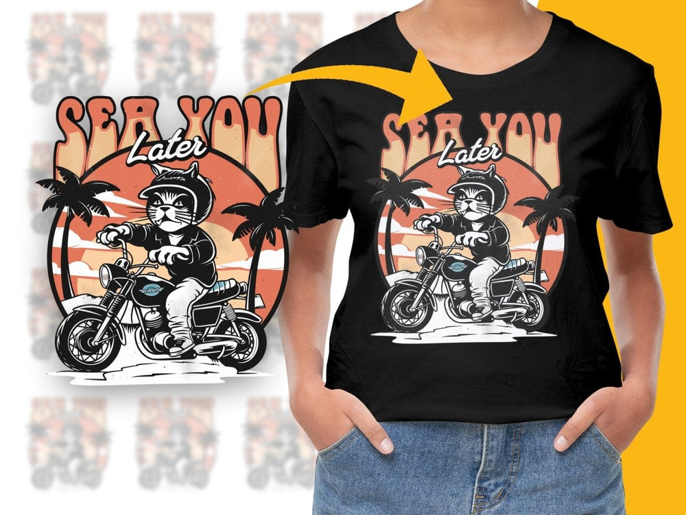 See You Later Cat Rider Graphic PNG File - Teepew
