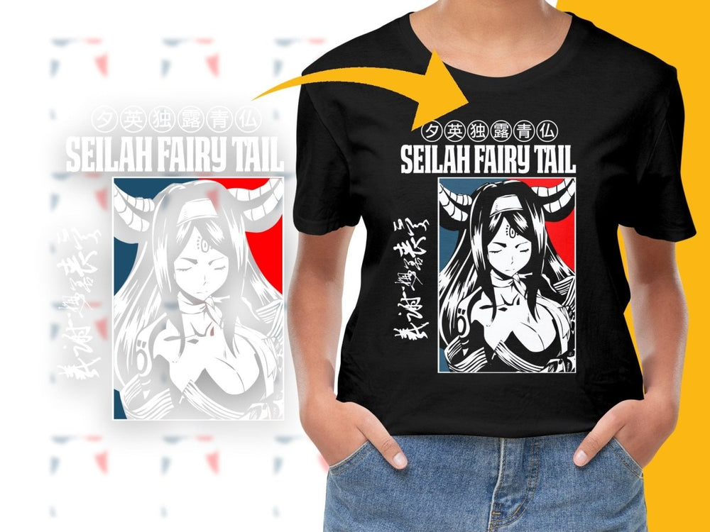 Seilah Fairy Tail Manga Style Graphic Tee PNG File - Teepew
