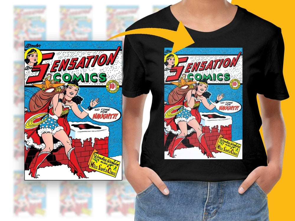 Sensation Comics Miss Santa Claus Wonder Woman PNG File - Teepew