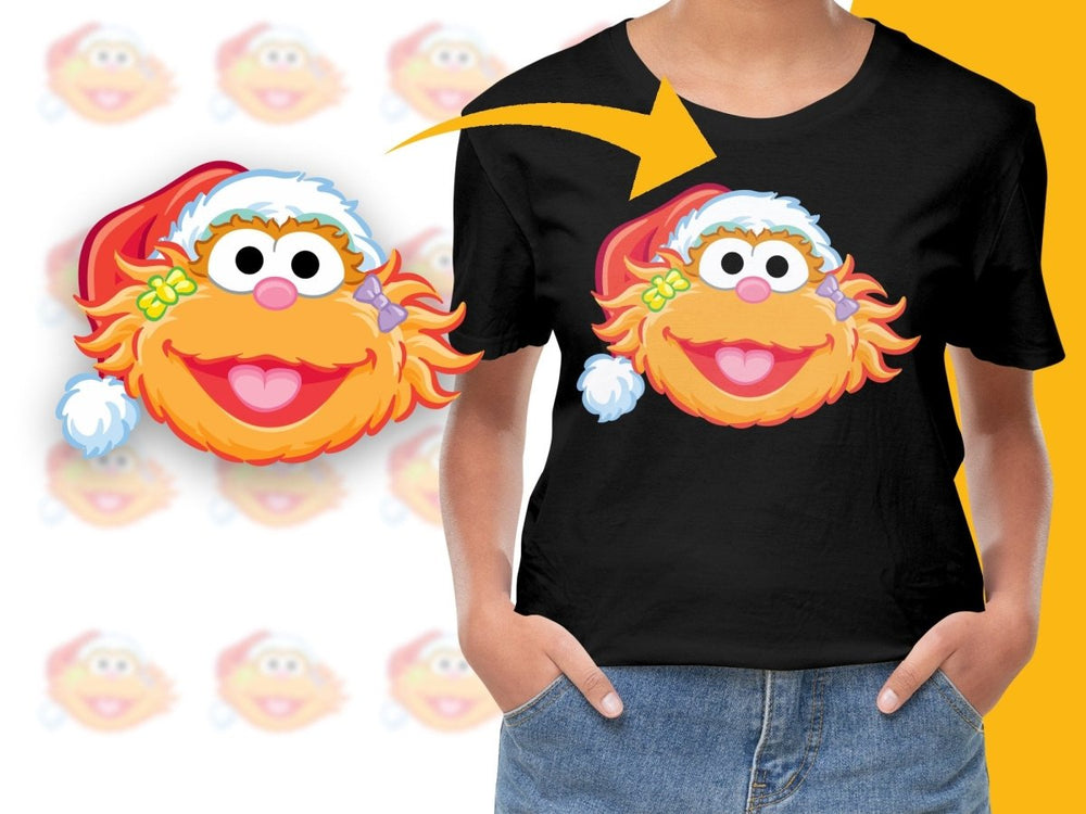 Sesame Street Zoe Character Santa Hat Christmas PNG File - Teepew