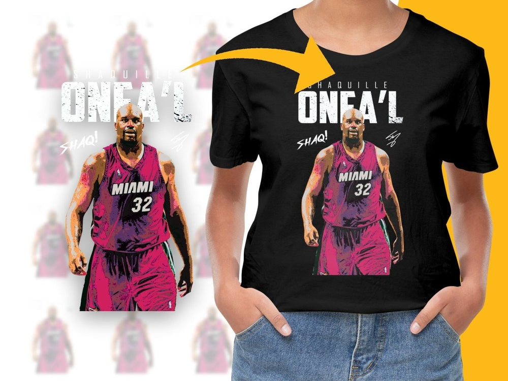SHAQ Shaquille O'Neal Miami Heat Basketball Legend PNG File - Teepew
