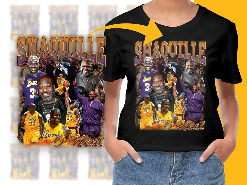 Shaquille O'Neal Los Angeles Lakers Basketball Star Bootleg PNG File - Teepew