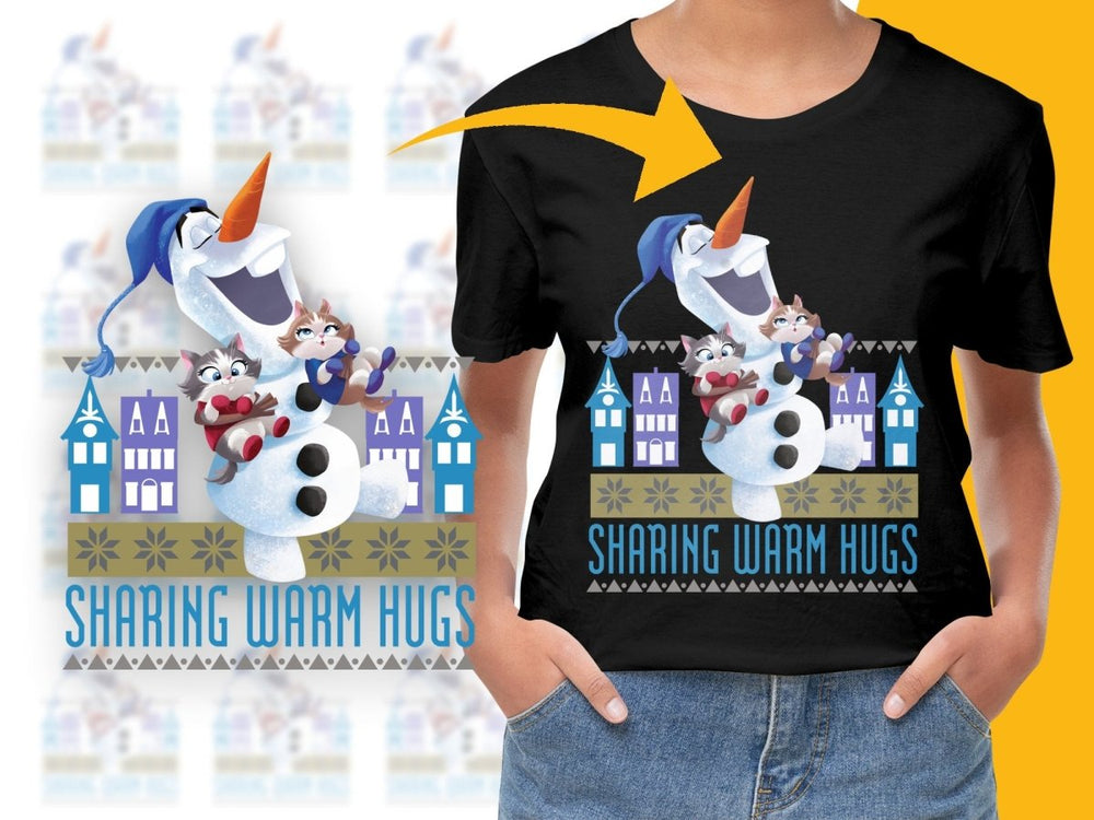 Sharing Warm Hugs Christmas Olaf PNG File - Teepew