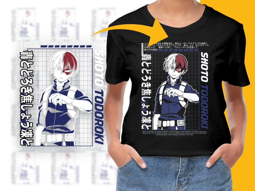 Shoto Todoroki Character Graphic Anime Fan PNG File - Teepew