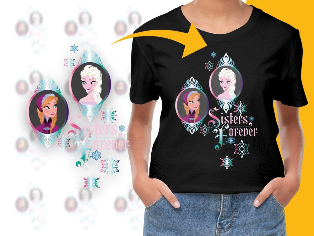 Sisters Forever Christmas Anna and Elsa PNG File - Teepew