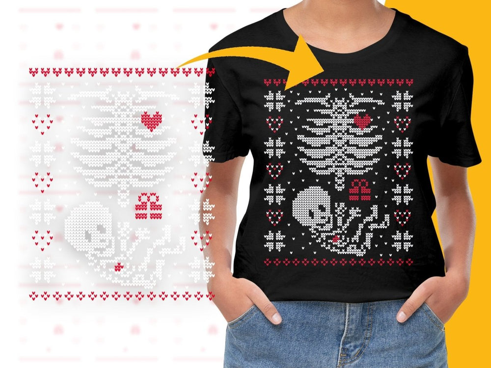 Skeleton Christmas Ribcage Heartbeat Pattern PNG File - Teepew