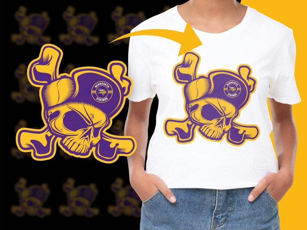 Skull and Bones Art Minnesota Vikings Fan PNG File - Teepew