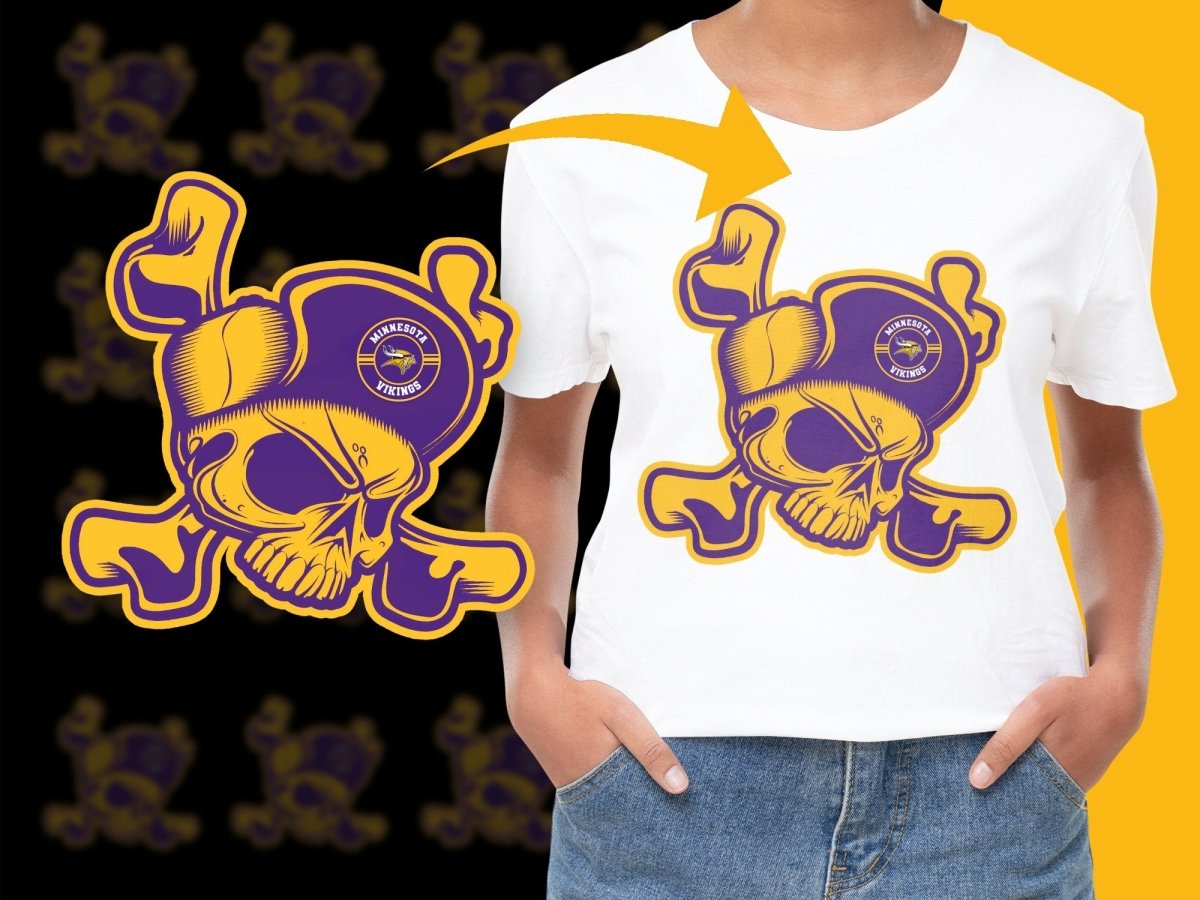 Skull and Bones Art Minnesota Vikings Fan PNG File - Teepew