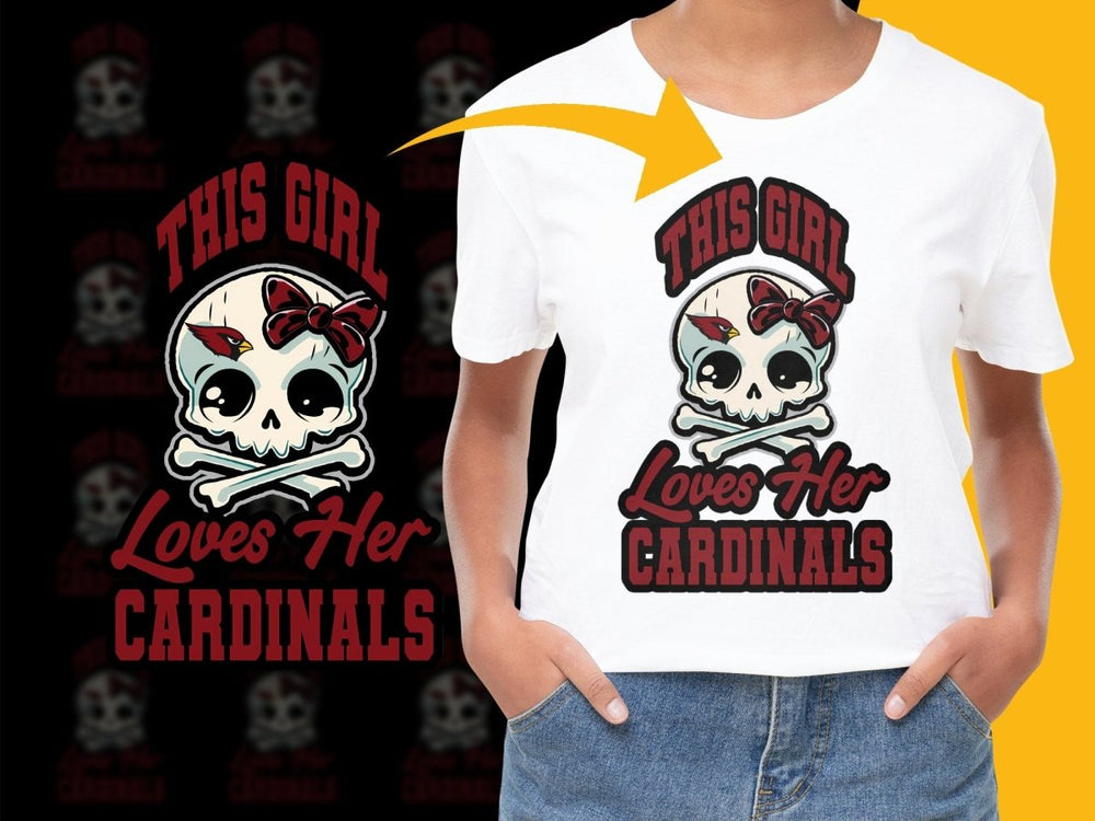 Skull and Bow This Girl Loves Her Cardinals PNG File - Teepew